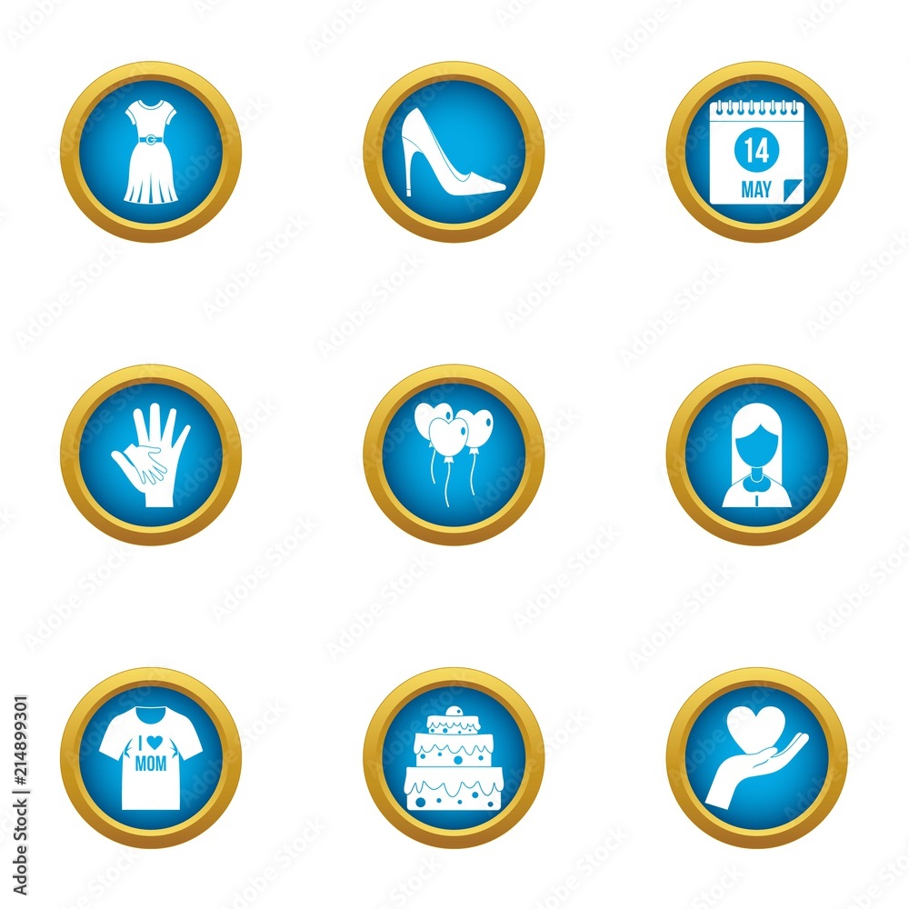 Nuptial icons set. Flat set of 9 nuptial vector icons for web isolated on white background
