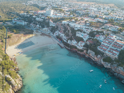 Aerial Above View Yachts Beach Mediterranean Sea Blue Water