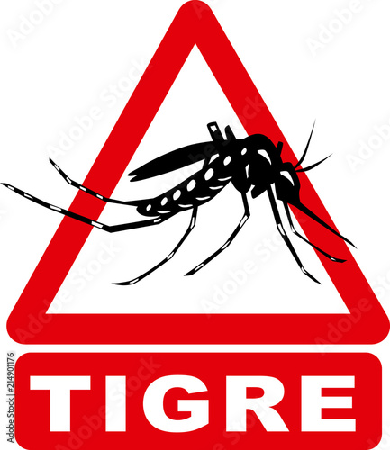 Panneau interdit aux moustiques tigres