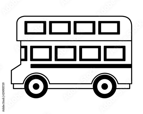 bus transport great britain landmark icon vector illustration design