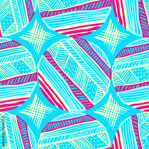 Abstract Ikat and boho style handcraft fabric pattern. Traditional Ethnic design for clothing and textile background, carpet or wallpaper