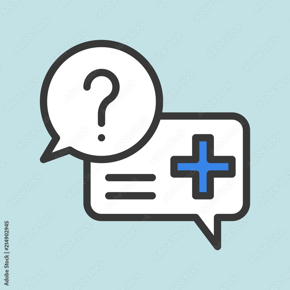 Medical information service icon, filled outline Medical information service icon, filled outline