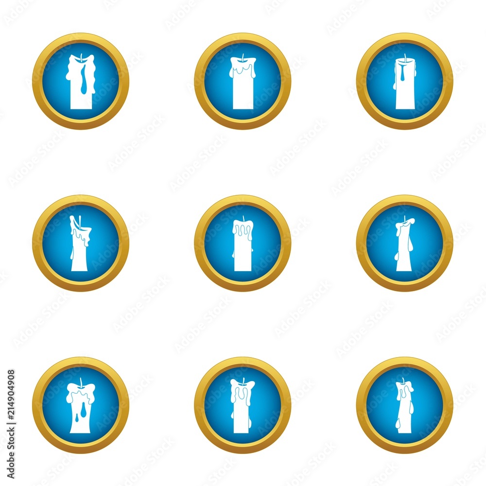 Candlestick icons set. Flat set of 9 candlestick vector icons for web isolated on white background Candlestick icons set. Flat set of 9 candlestick vector icons for web isolated on white background