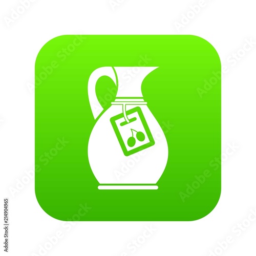 Jug with olive oil icon digital green for any design isolated on white vector illustration