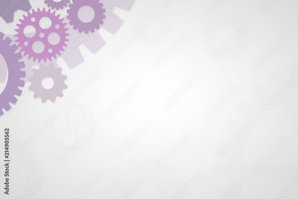 Empty slideshow template in purple with empty space for wording or text. Cogs and gears for mechanical process. Empty slideshow template in purple with empty space for wording or text. Cogs and gears for mechanical process.