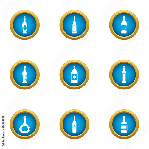 Carboy icons set. Flat set of 9 carboy vector icons for web isolated on white background
