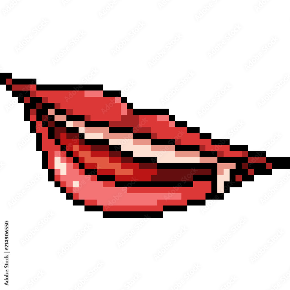 Fototapeta premium vector pixel art vampire lip