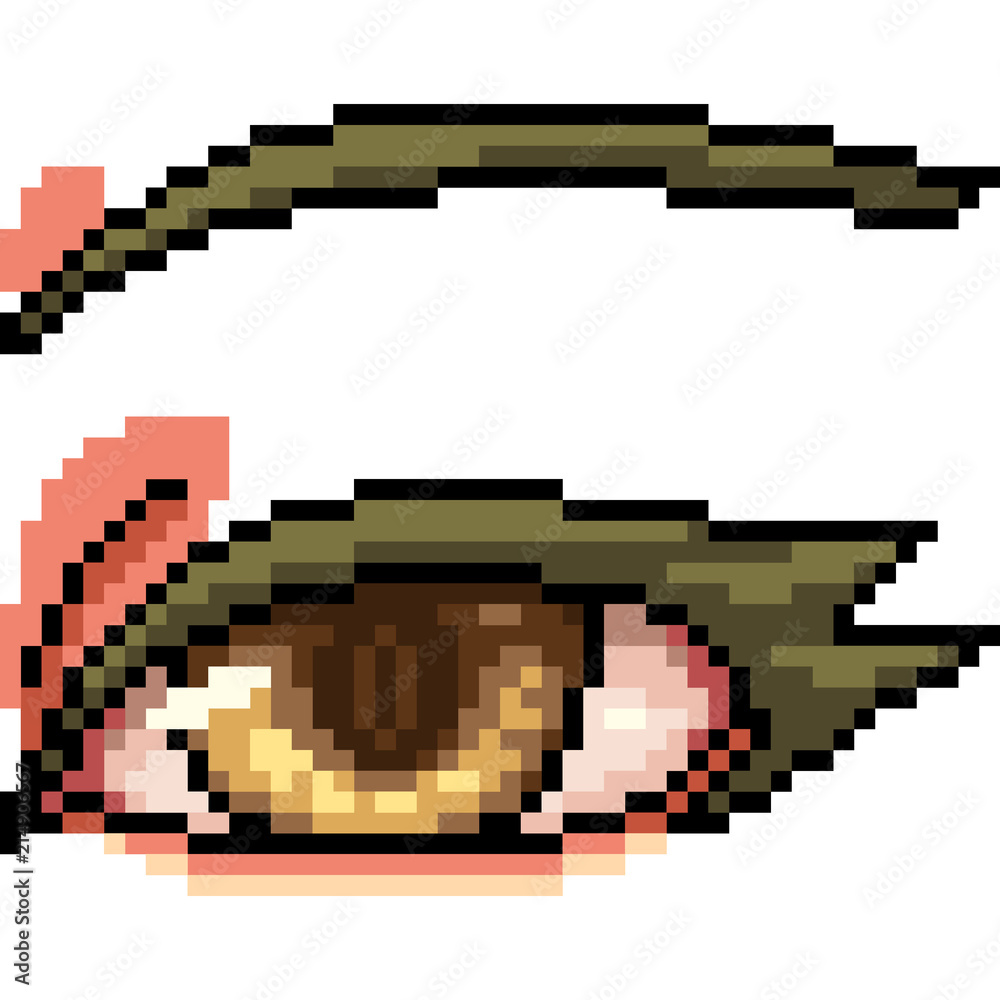 Vector Pixel Art Anime Eye Isolated Stock Vector (Royalty Free) 1145197460