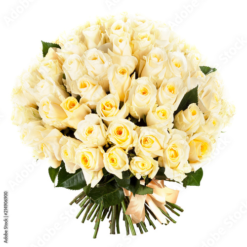 white roses bouquet isolated