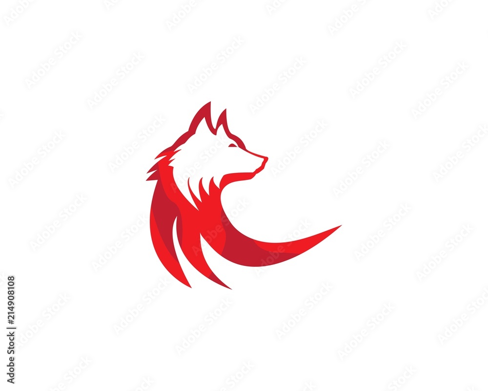 Naklejka premium Wolf Logo Template