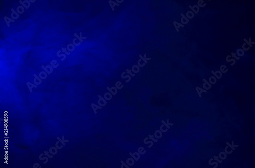 Abstract Form Blue Smoke Like Cloud Wave Effect On Black Background, Flowing