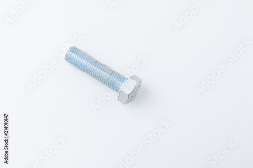 Stainless Steel Bolt Screw Isolated on White Background