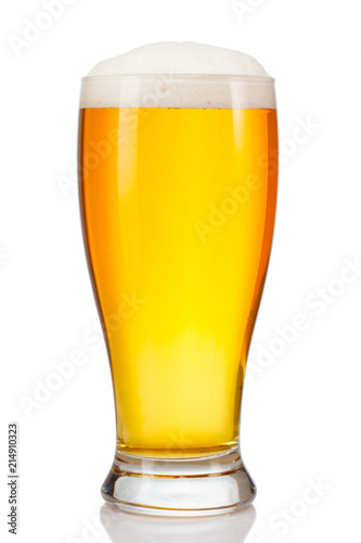 glass of beer isolated on white background.