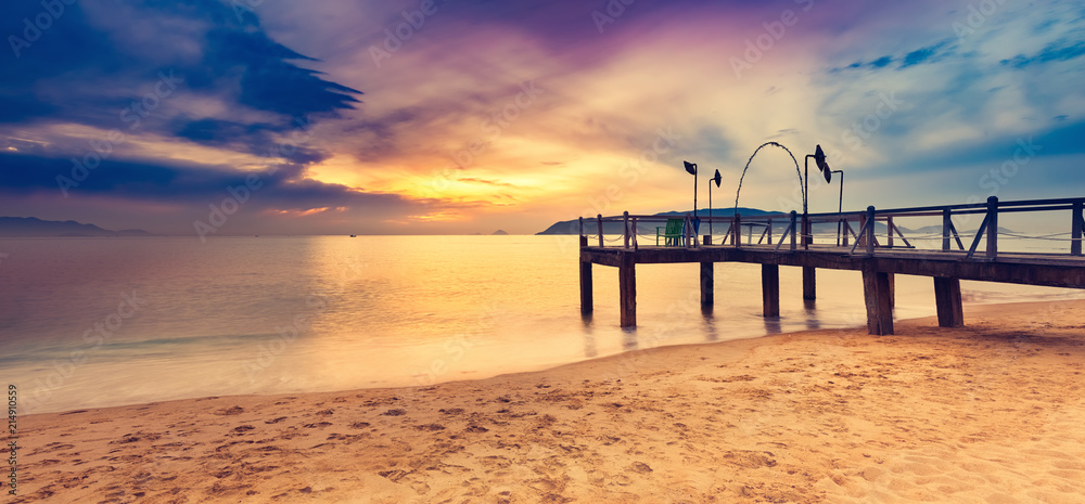 Sunrise over the sea. Amazing landscape. Panorama Sunrise over the sea. Amazing landscape. Panorama