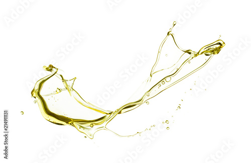 olive oil splashing isolated on white background