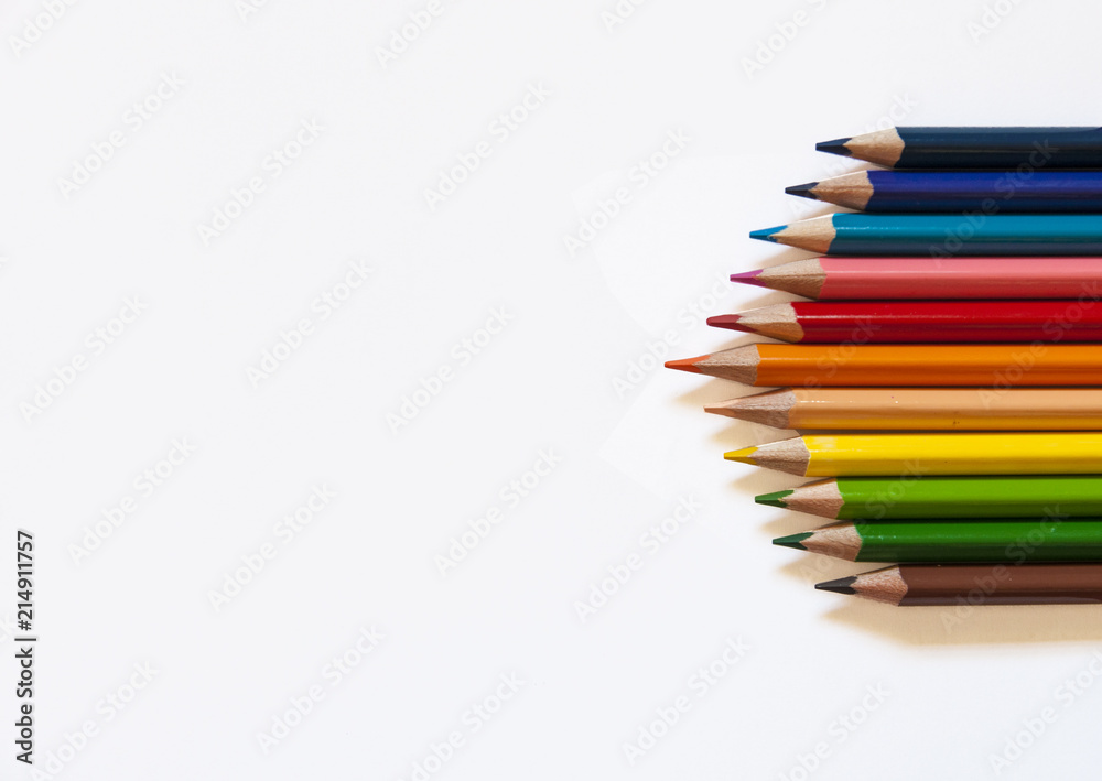 colored pencils on white background colored pencils on white background
