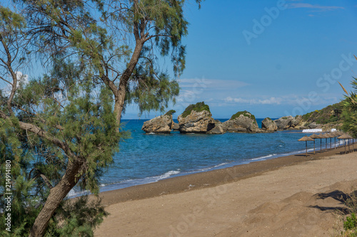 Fototapeta Naklejka Na Ścianę i Meble -  Amazing Seascape of Porto Kaminia beach, Zakynthos island, Greece