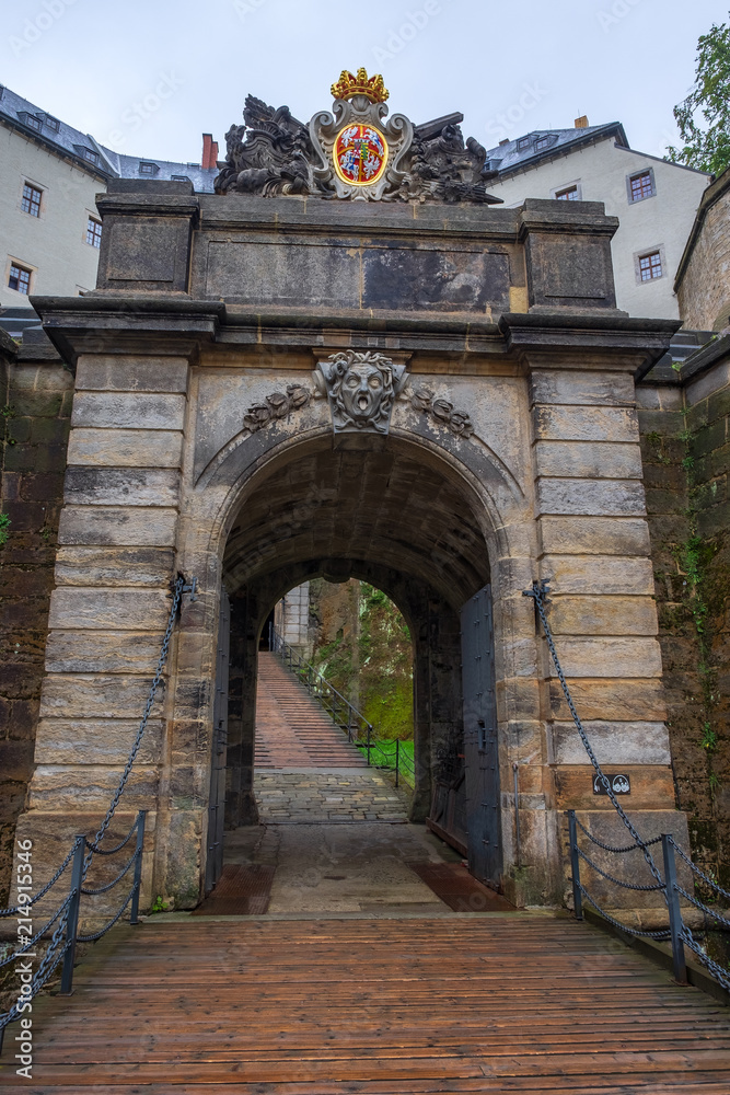Eingang zur Festung Königstein in der sächsischen Schweiz