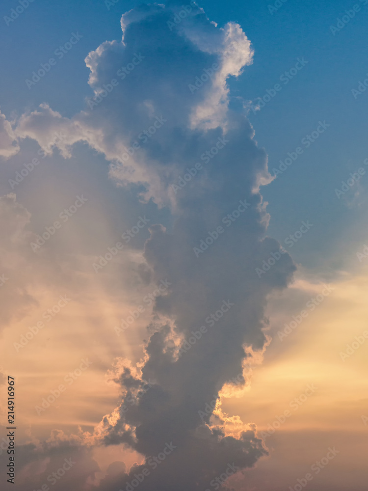 Beautiful sunset clouds and sky background.