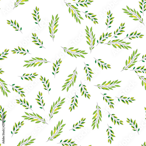 Seamless leaf pattern. Floral stylish background. Vector backgro