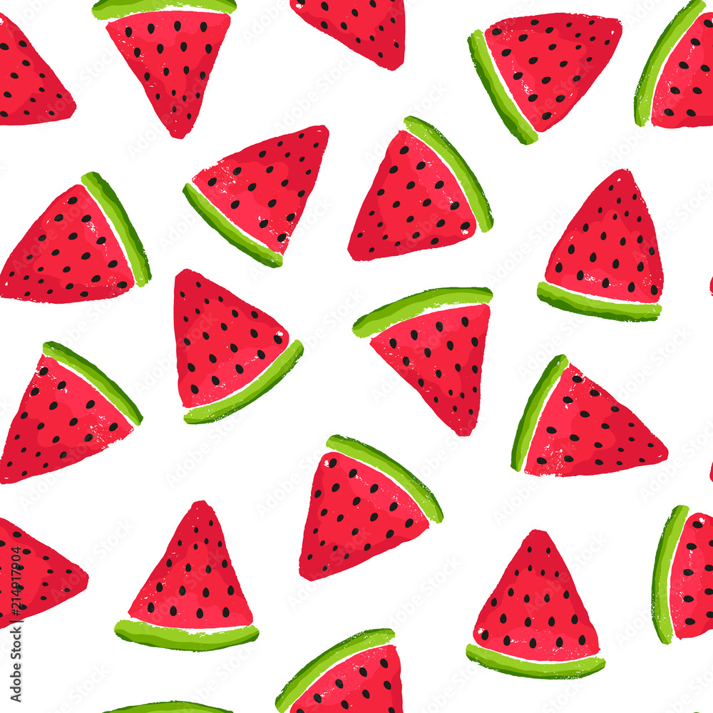 Bright watermelon slices seamless pattern Bright watermelon slices seamless pattern