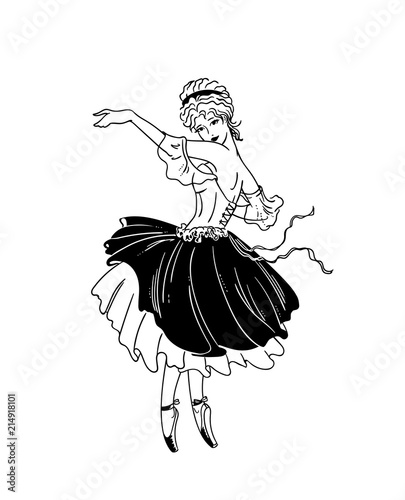 art deco ballerina