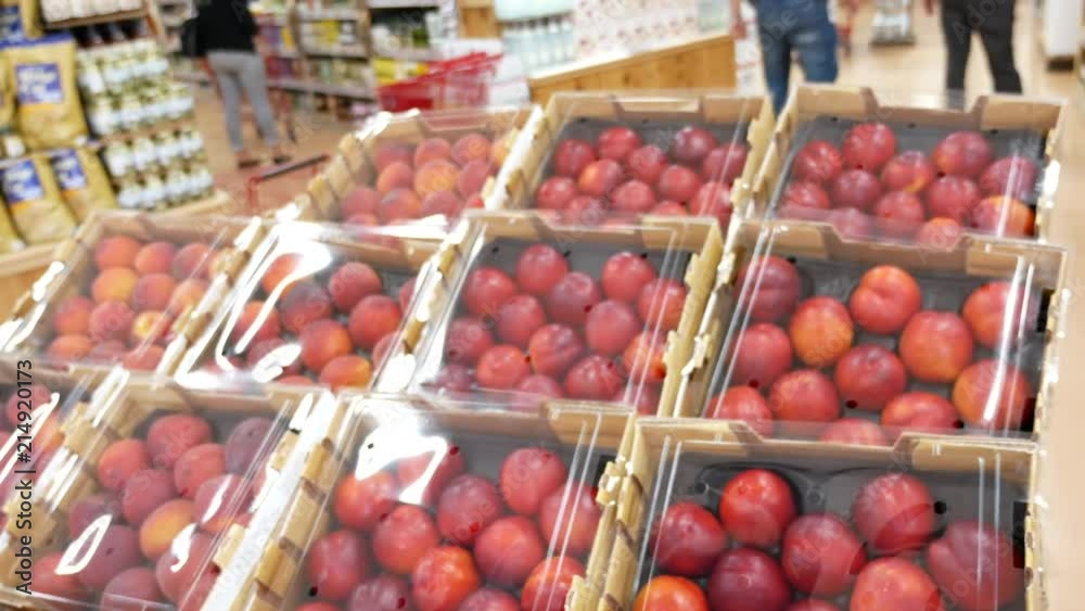 nectarines in crates at the food store nectarines in crates at the food store