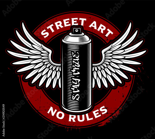 Graffiti spray can with wings