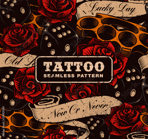 Tattoo seamless background.