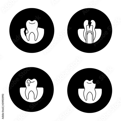 Dentistry glyph icons set
