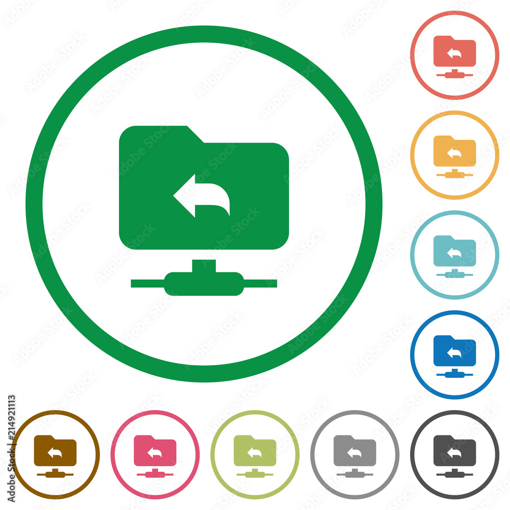 FTP parent directory flat icons with outlines FTP parent directory flat icons with outlines