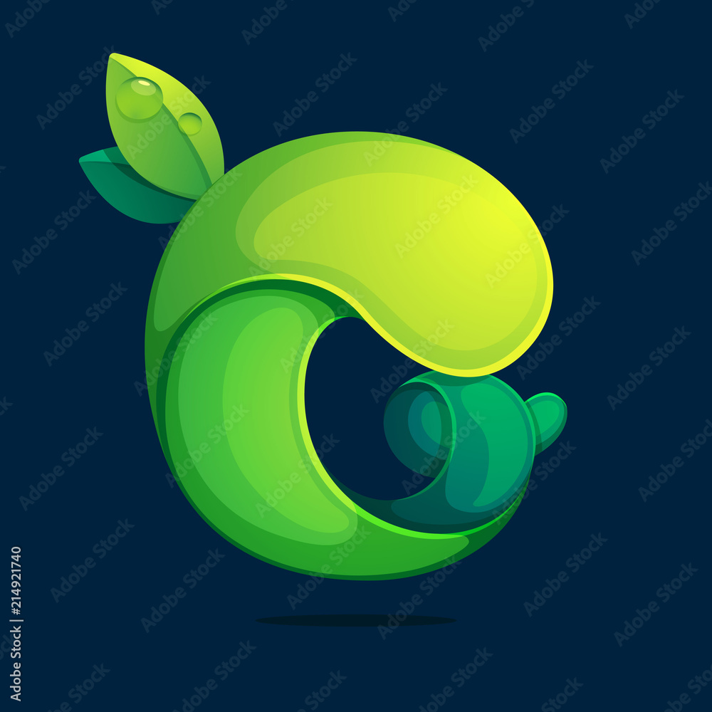 O letter ecology logo from a twisted green leawes. O letter ecology logo from a twisted green leawes.