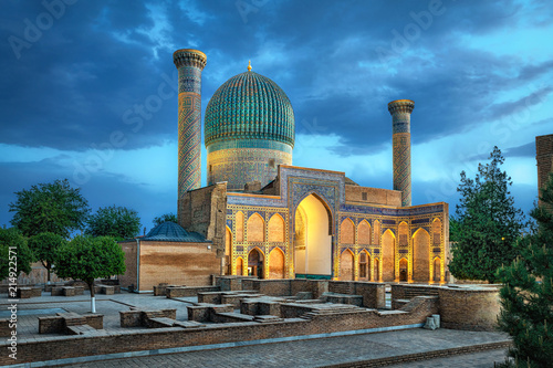 Gur-e-Amir - a mausoleum of the Asian conqueror Timur (also known as Tamerlane) in Samarkand, Uzbekistan photo