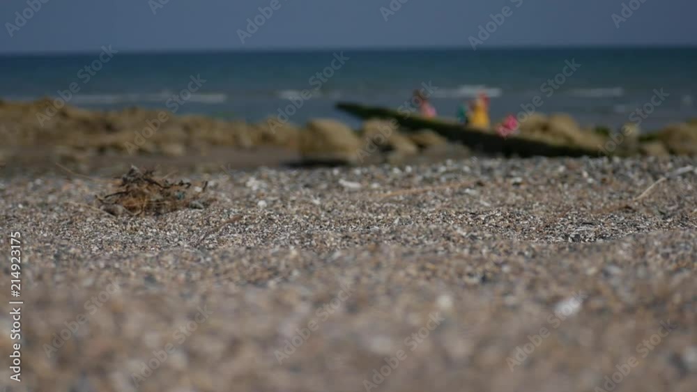 Beach sand in focus