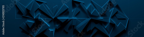 Dark-Blue Wide Abstract Site Head (3d Illustration)