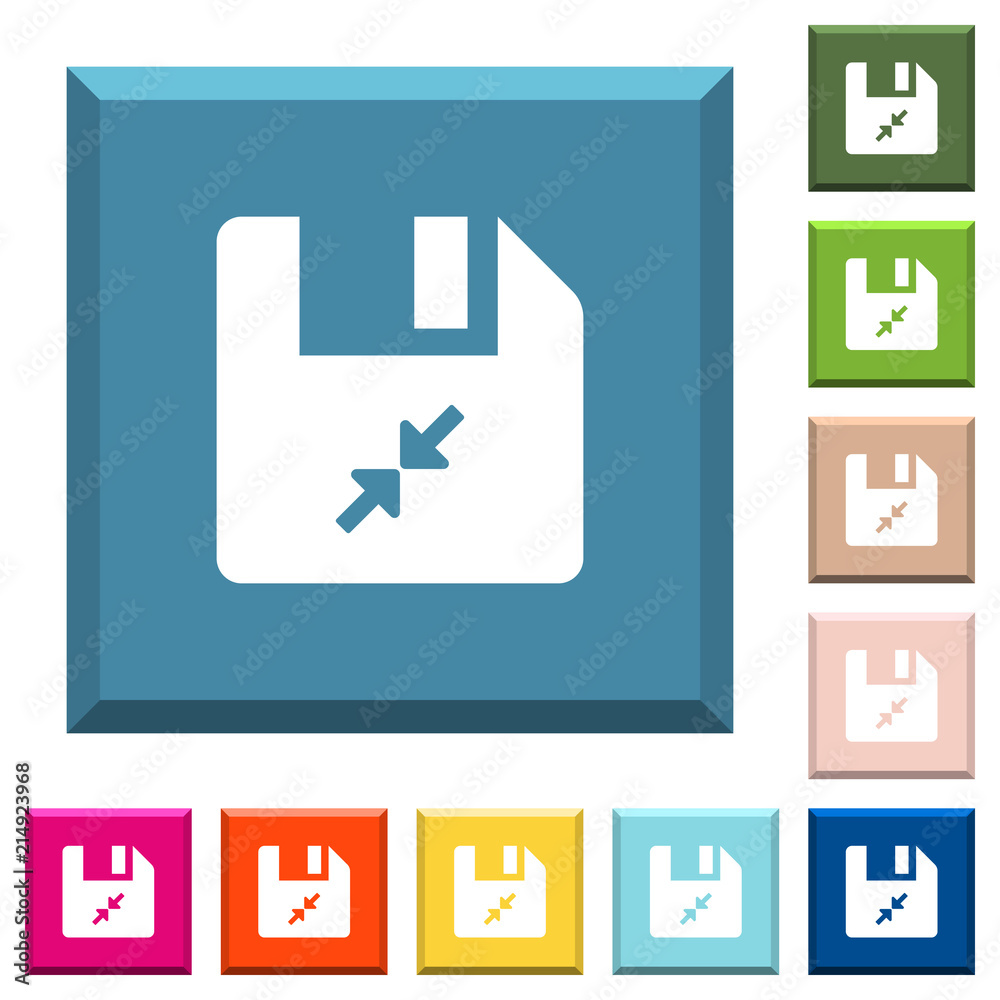 Compress file white icons on edged square buttons Compress file white icons on edged square buttons