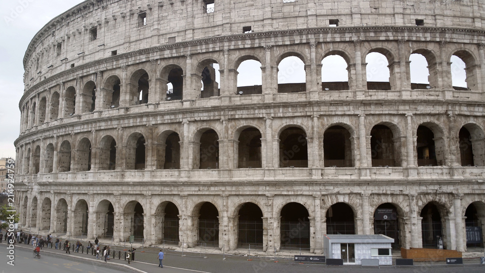 Ancient Colosseum amphitheatre, sightseeing tour to Rome Italy, famous landmark
