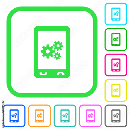 Mobile preferences vivid colored flat icons