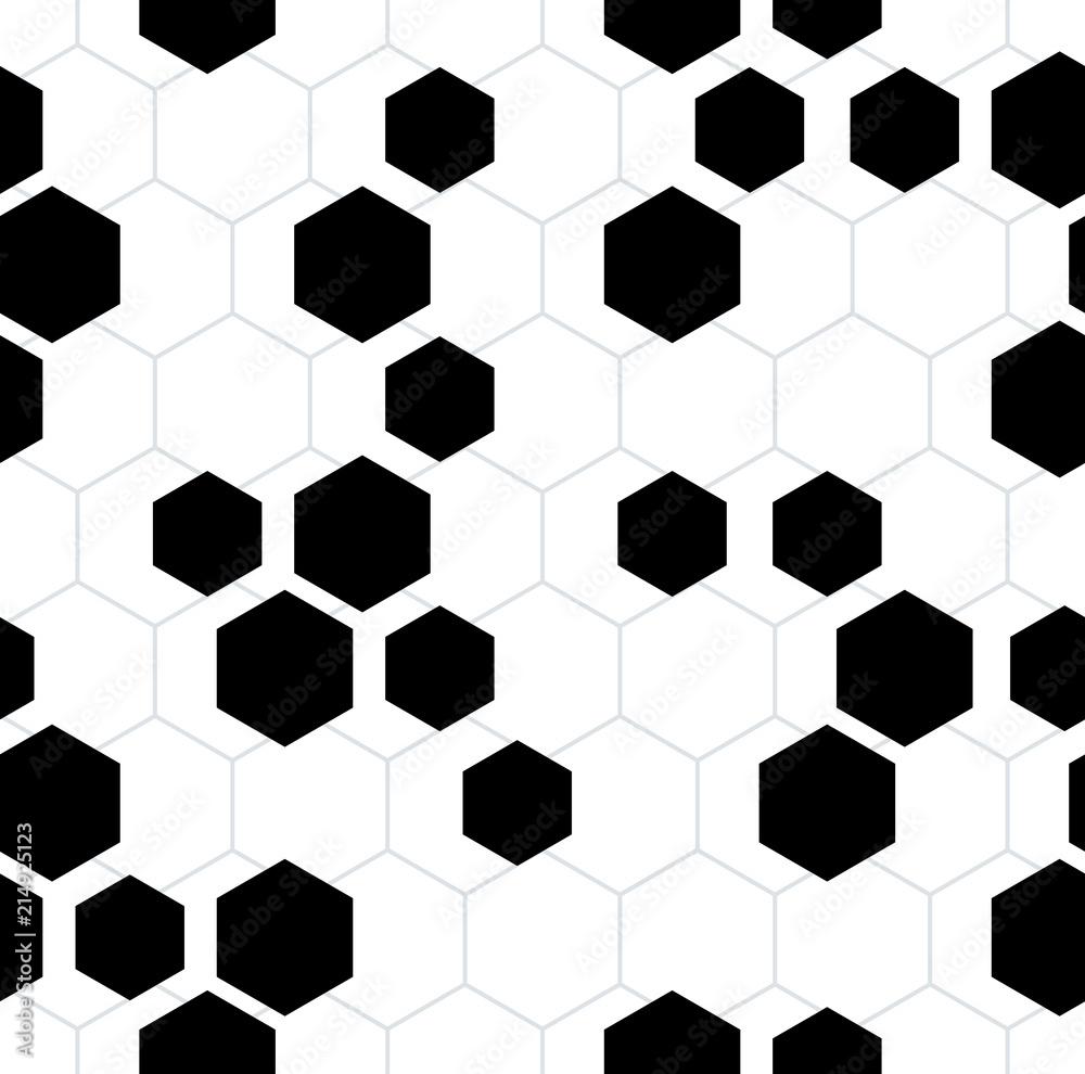 Vector Seamless Hexagon Pattern Background. Futuristic Hi-Tech Design 