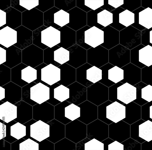 Vector Seamless Hexagon Pattern Background. Futuristic Hi-Tech Design 