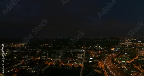 Wallpaper Mural Atlanta Aerial v463 Panoramic cityscape view at night with freeway detail 7/18 Torontodigital.ca