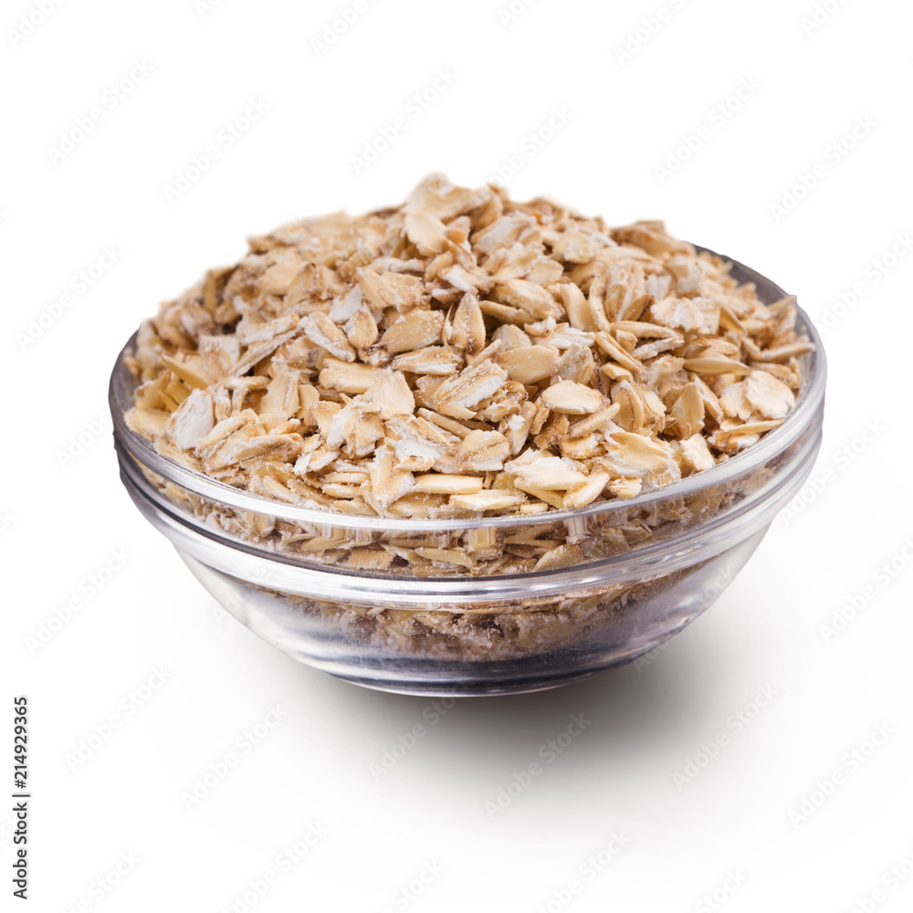 Bowl of oat flakes isolated Bowl of oat flakes isolated