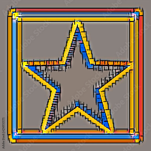 Decorative abstract star in a in neural network style