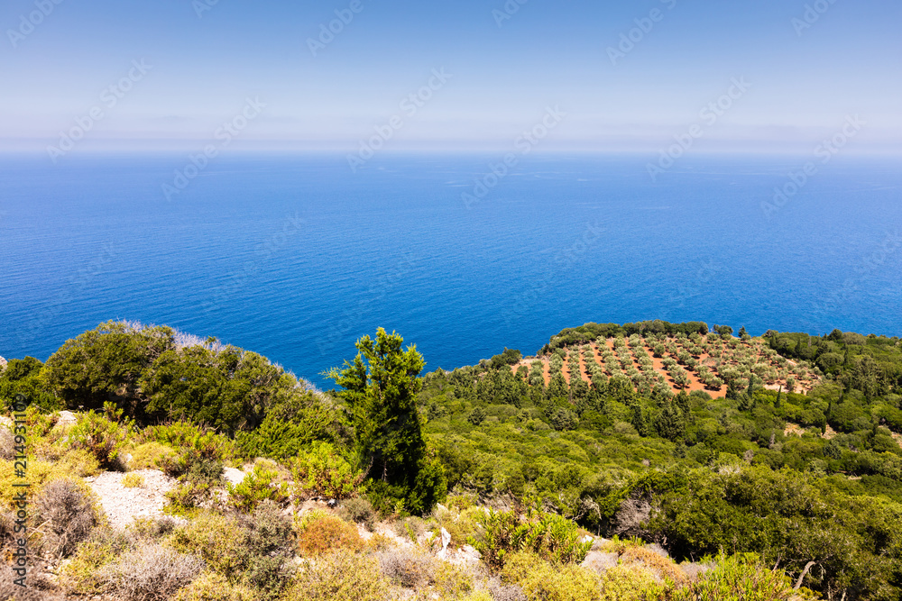 Landscape of Ionian island coastline