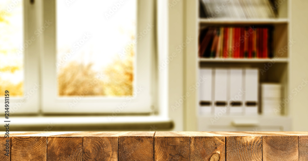 desk of free space and window background desk of free space and window background