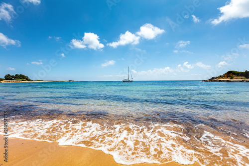 Fototapeta Naklejka Na Ścianę i Meble -  Island with orange sand beach