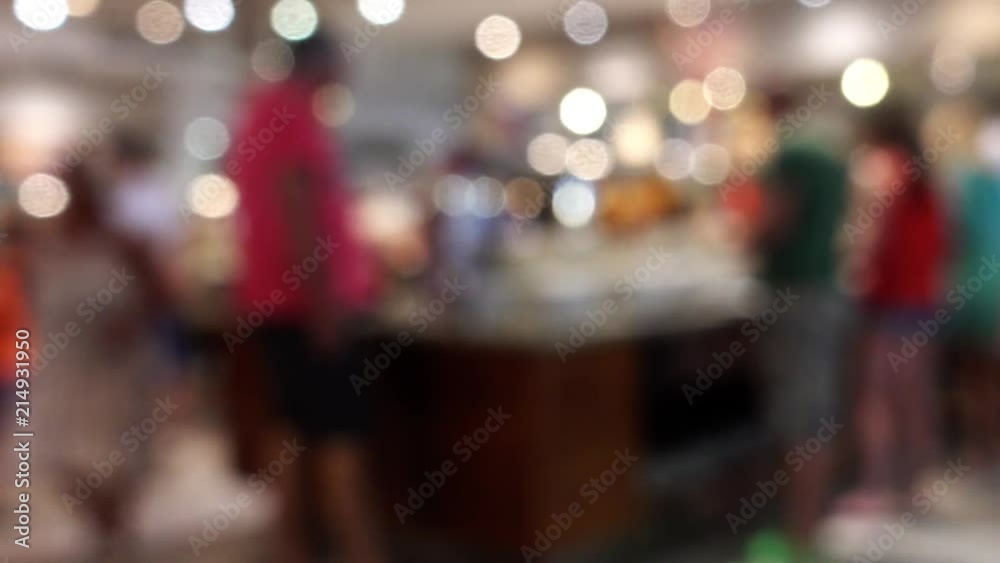Defocused restaurant. People, restaurant visitors, beautiful bokeh lights, background for video editing. Defocused restaurant. People, restaurant visitors, beautiful bokeh lights, background for video editing.