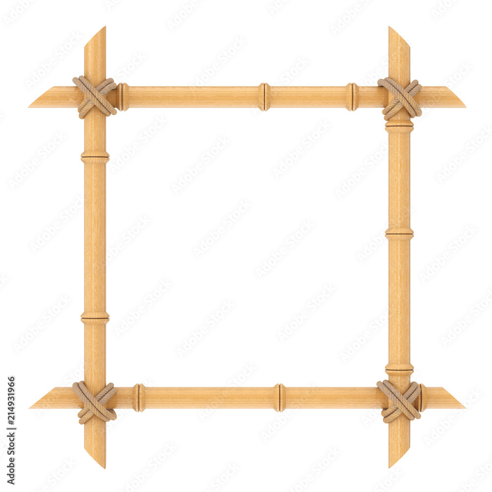 Wooden Bamboo Sticks Frame Template. 3d Rendering Wooden Bamboo Sticks Frame Template. 3d Rendering