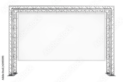 Tableau sur toile Blank Advertising Outdoor Banner on Metal Truss Construction System