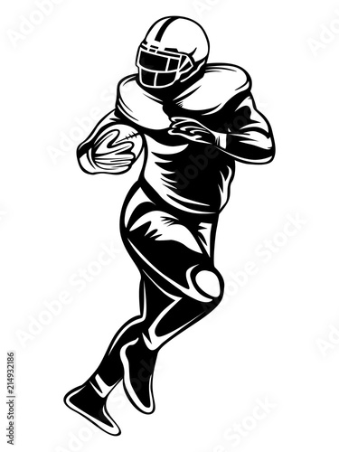 American football player. Quarterback isolated on white. Super bowl sport theme vector illustration. © LIORIKI